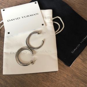 David Yurman Black Diamond Crossover Hoop Earring